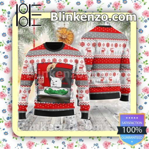 Old Milwaukee Beer Cat Meme Christmas Pullover Sweaters