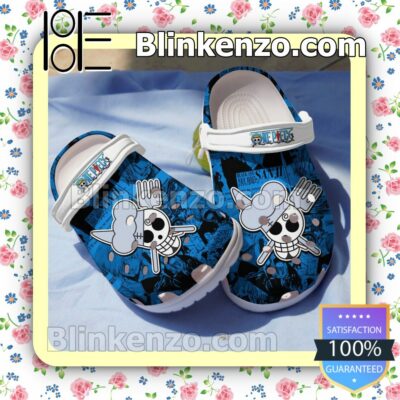 One Piece Jolly Roger Blue Clogs