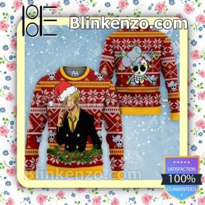 One Piece Vinsmoke Sanji Smoking Christmas Pullover Sweaters