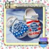 Pabst Blue Ribbon American Flag Blue Red Clogs