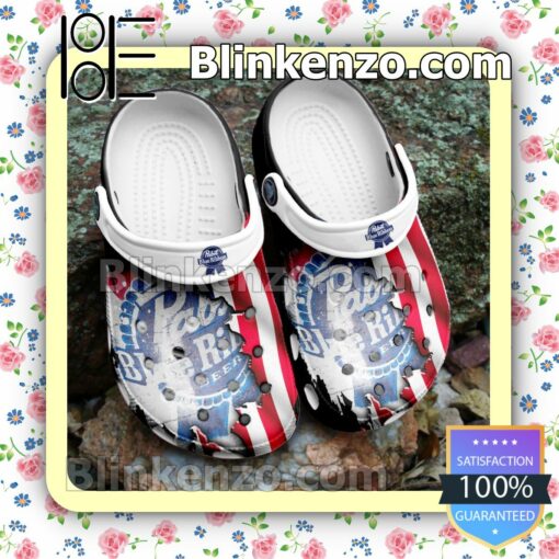 Pabst Blue Ribbon American Flag Clogs