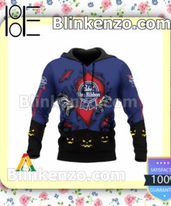 Pabst Blue Ribbon Scary Night Halloween 2022 Costume Hoodie b