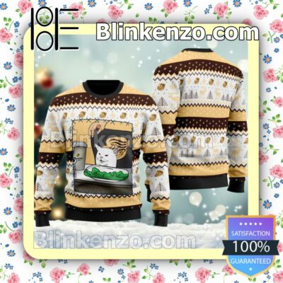 Panera Bread Cat Meme Christmas Pullover Sweaters