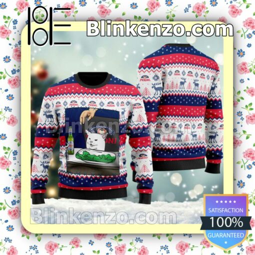 Peroni Beer Cat Meme Christmas Pullover Sweaters