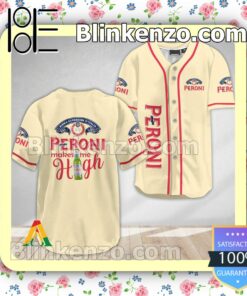 Peroni Brewery Make Me High Short Sleeve Plain Button Down Baseball Jersey Team