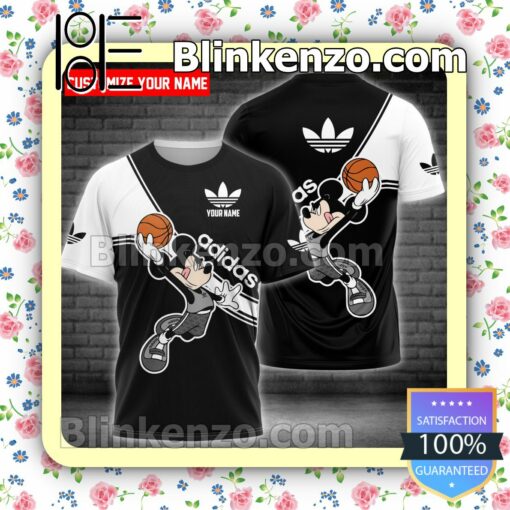 Personalized Adidas Mickey Mouse Playing Soccer Brand Crewneck Tee