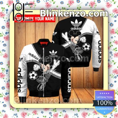 Personalized Adidas Mickey Mouse Playing Soccer Military Jacket Sportwear
