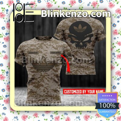 Personalized Adidas Skull Camouflage Brand Crewneck Tee