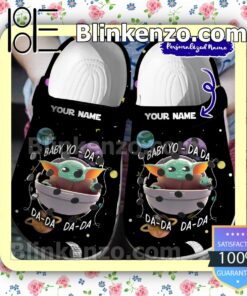 Personalized Baby Yoda In Space Halloween Clogs