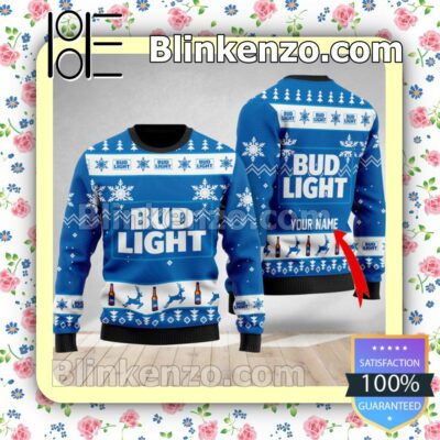 Personalized Bud Light Christmas Pullover Sweaters