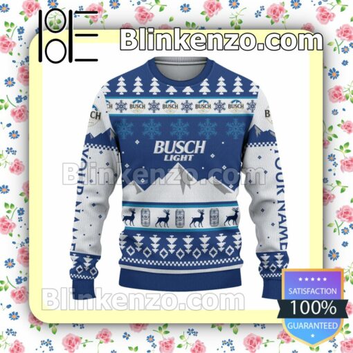 Personalized Busch Light Beer Christmas Pullover Sweaters