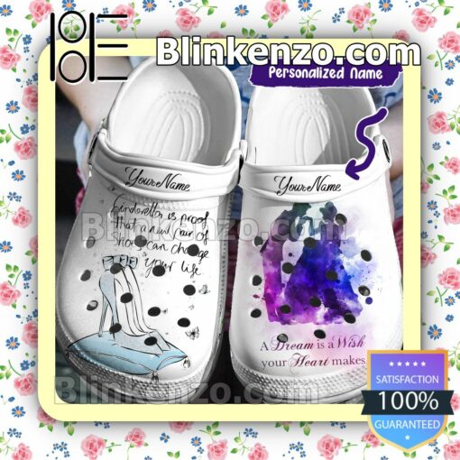 Personalized Cinderella A Dream Is A Wish Your Heart Makes Halloween Clogs