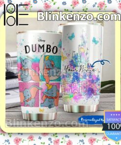 Personalized Disney Dumbo Castle Watercolor Travel Mug