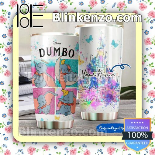 Personalized Disney Dumbo Castle Watercolor Travel Mug