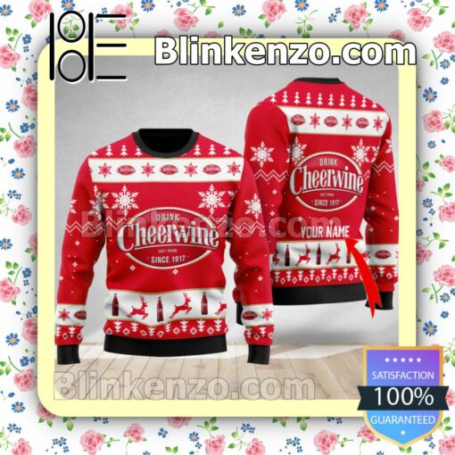 Personalized Funny Cheerwine Christmas Pullover Sweaters