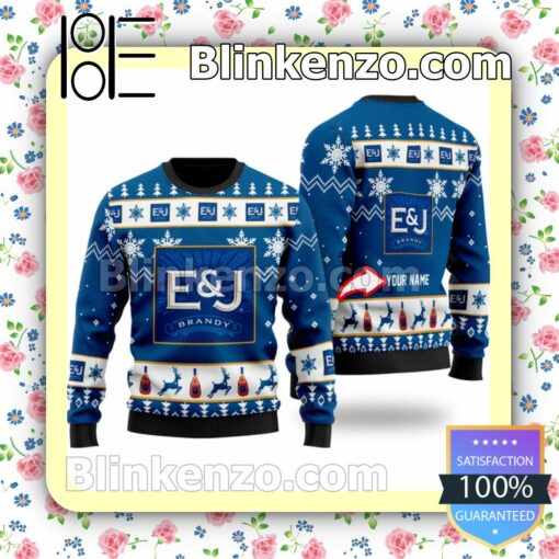 Personalized Funny E&J Brandy Christmas Pullover Sweaters