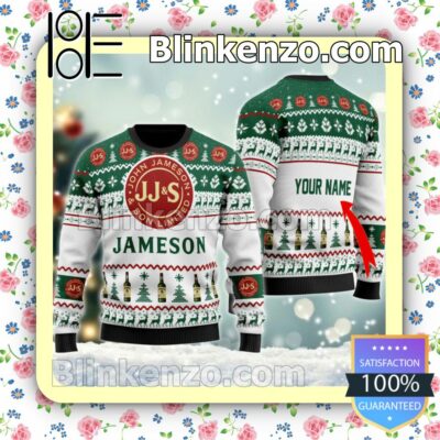 Personalized Funny Jameson Irish Whiskey Christmas Pullover Sweaters