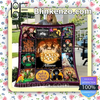 Personalized Halloween Witches Hocus Pocus Quilted Blanket