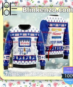 Personalized Hamm's Beer Make Me High Christmas Pullover Sweaters