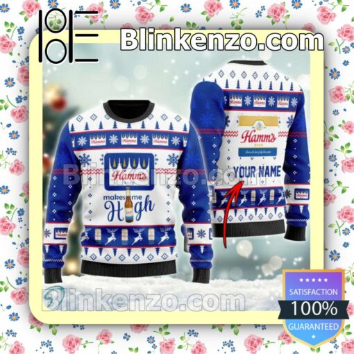 Personalized Hamm's Beer Make Me High Christmas Pullover Sweaters