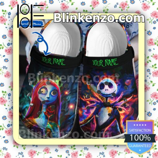 Personalized Jack And Sally Nightmare Before Christmas Halloween Clogs