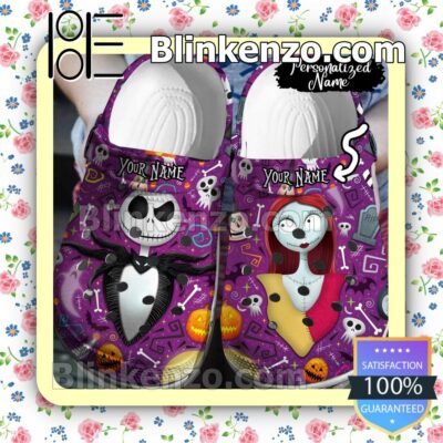 Personalized Jack Skellington And Sally Halloween Halloween Clogs