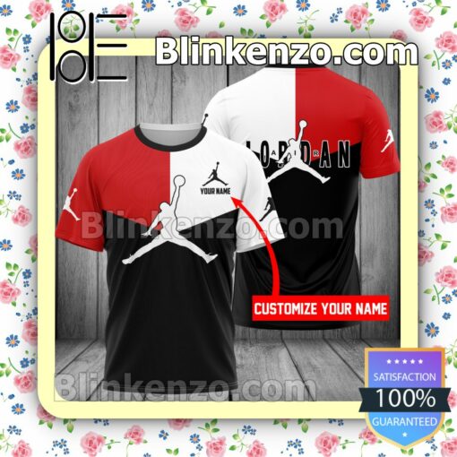 Personalized Jordan Air Mix Color Red White And Black Brand Crewneck Tee