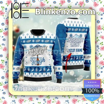 Personalized Keystone Light Make Me High Christmas Pullover Sweaters