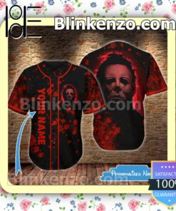 Personalized Michael Myers Blood Stain Black Hip Hop Short Sleeves