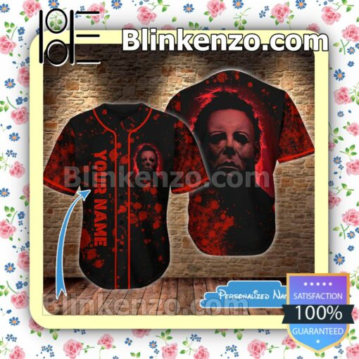 Personalized Michael Myers Blood Stain Black Hip Hop Short Sleeves