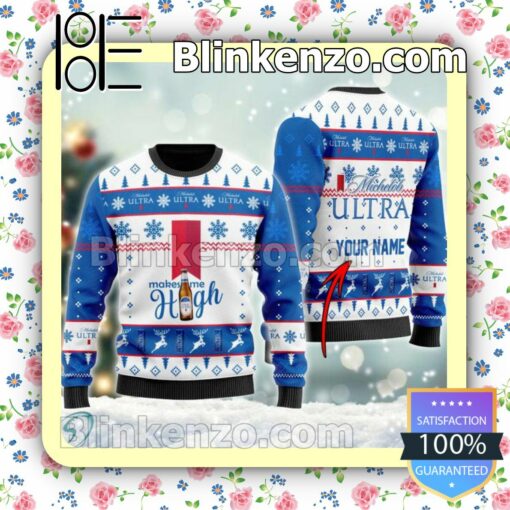 Personalized Michelob ULTRA Make Me High Christmas Pullover Sweaters