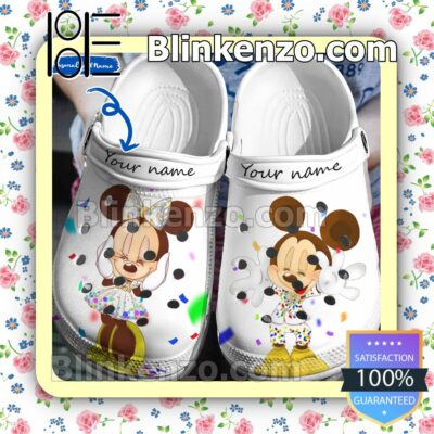 Personalized Mickey And Minnie Chopped Colored Paper Halloween Clogs