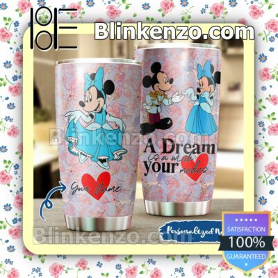 Personalized Mickey And Minnie Cinderella A Dream Is A Wish Your Makes Travel Mug