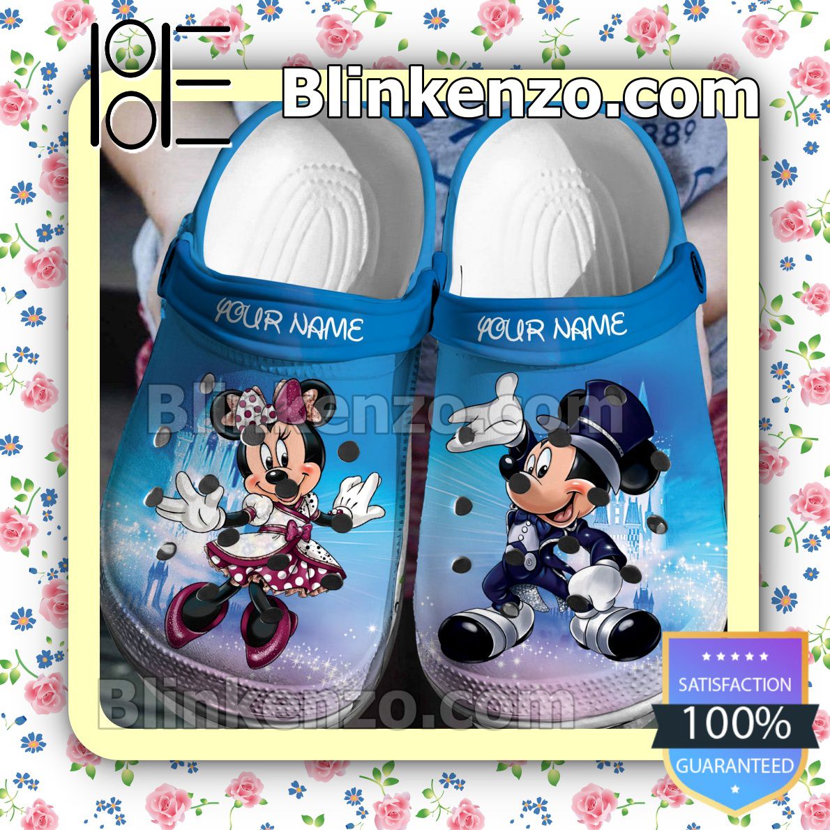 Louis Vuitton Mickey Mouse Blue Monogram Custom Womens Hoodie - Blinkenzo