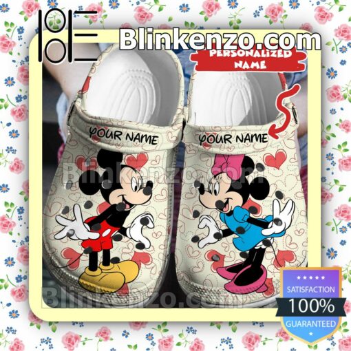 Personalized Mickey And Minnie Heart Halloween Clogs