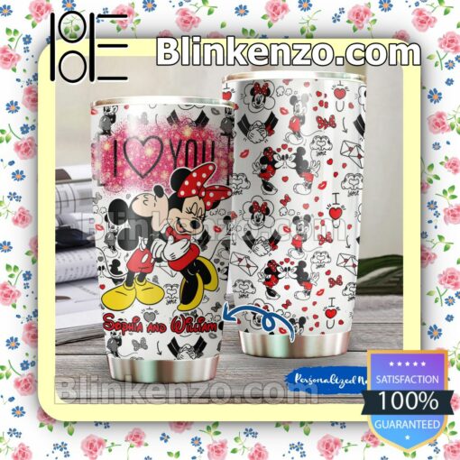 Personalized Mickey And Minnie I Love You Travel Mug