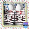 Personalized Mickey And Minnie Kiss Black White Stripe Halloween Clogs