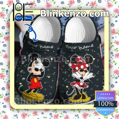 Personalized Mickey And Minnie Looks Shy Halloween Clogs