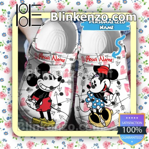 Personalized Mickey And Minnie Love Arrows Halloween Clogs