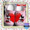 Personalized Mickey And Minnie Red Heart Pink Glitter Halloween Clogs
