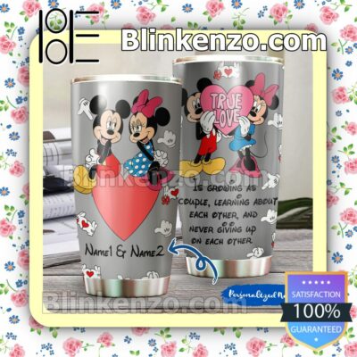 Personalized Mickey And Minnie True Love Is Growing As Couple Travel Mug