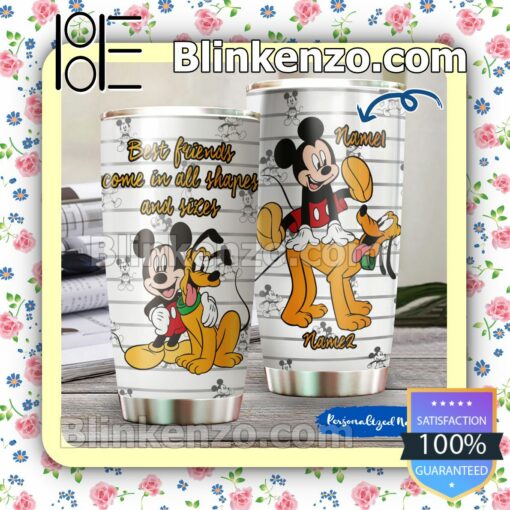 Personalized Mickey And Pluto Best Friends Come In All Shapes And Sizes Travel Mug