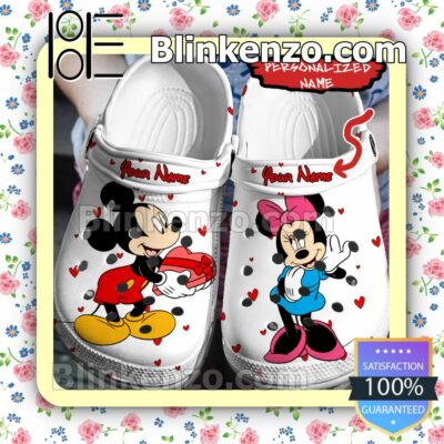 Personalized Mickey Give Minnie A Gift Halloween Clogs
