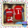 Personalized Mickey Mouse American Flag Hip Hop Short Sleeves