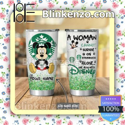 Personalized Mickey Mouse And Starbucks Travel Mug