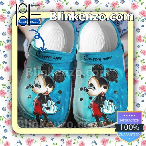 Personalized Mickey Mouse Blue Halloween Clogs