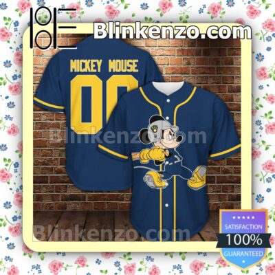 Personalized Mickey Mouse Navy Hip Hop Short Sleeves