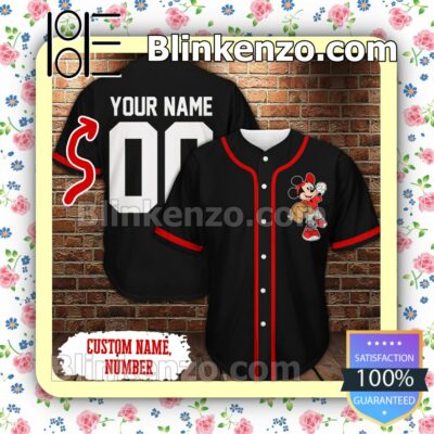 Personalized Mickey Mouse Player Black Hip Hop Short Sleeves