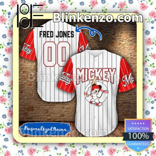 Personalized Mickey Mouse Player Stripes Hip Hop Short Sleeves