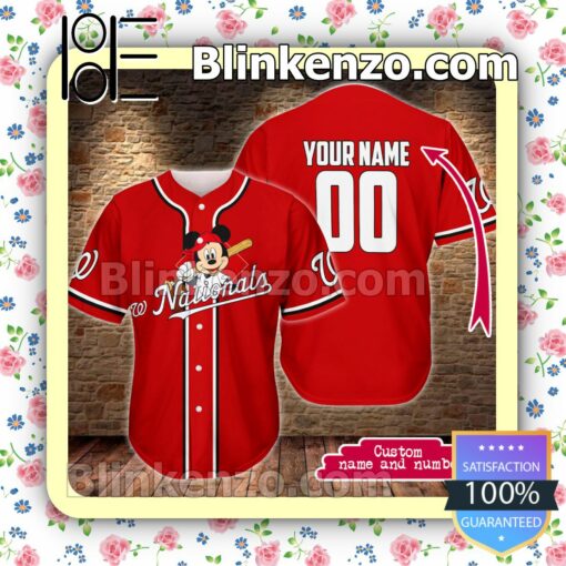 Personalized Mickey Mouse Washington Nationals Hip Hop Short Sleeves